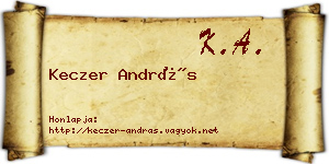 Keczer András névjegykártya